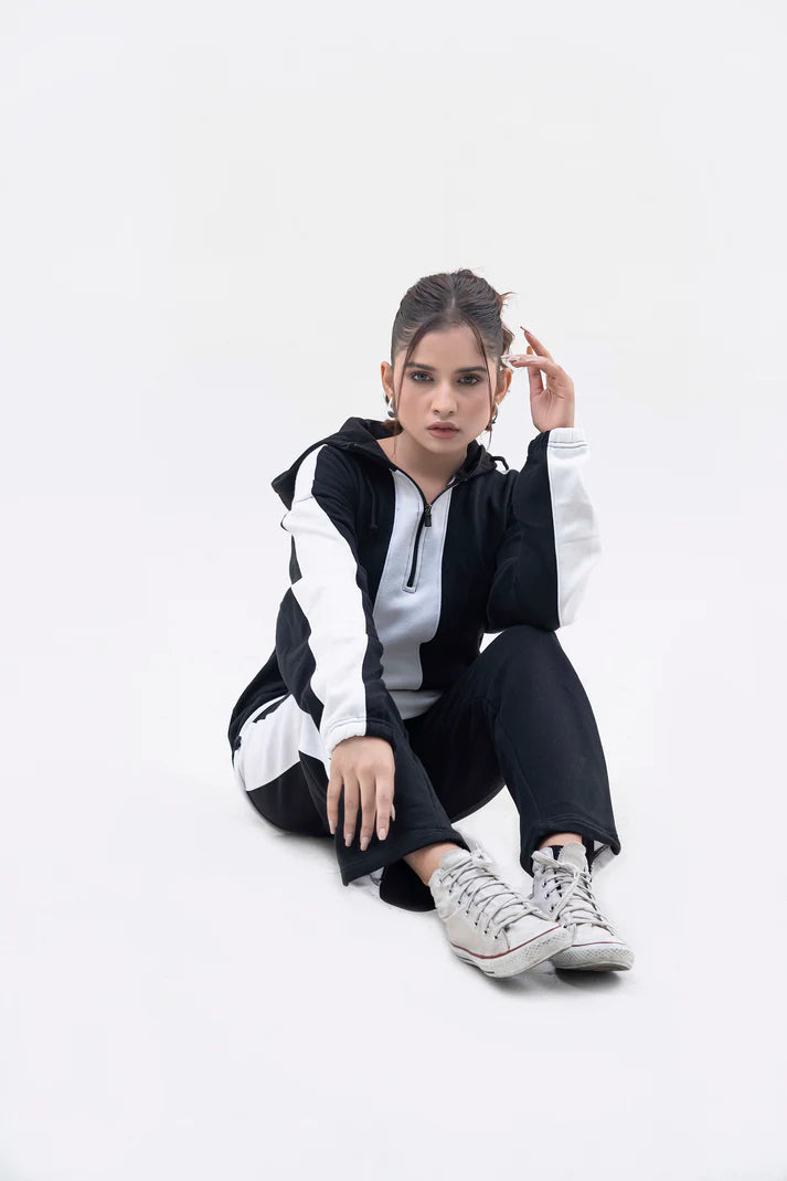 Women’s FX Quarter Zip Tracksuit – Black/White