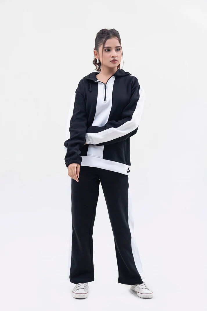Women’s FX Quarter Zip Tracksuit – Black/White