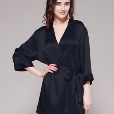 Black - 100% Polyester Satin Gown - GWN 11 BK
