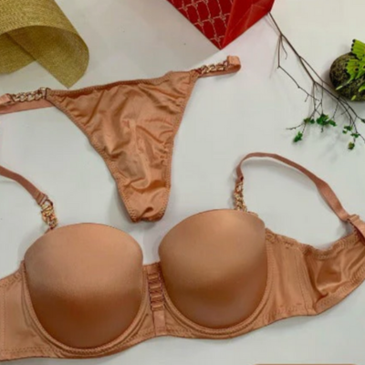 LOOP BUCKLE THIN PAD BRA SET SILK STUFF