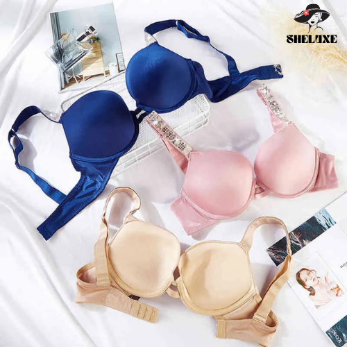 Sheluxe ✨ Rhinestone Push-Up Seamless Bra – Women’s Bralette G1227