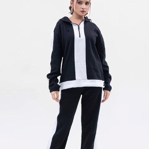 Women’s FX Quarter Zip Tracksuit – Black/White